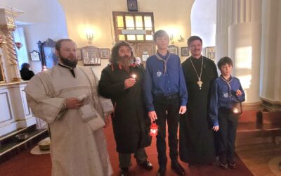 Вифлеемский огонь в храме святой великомученицы Екатерины г. Мурино